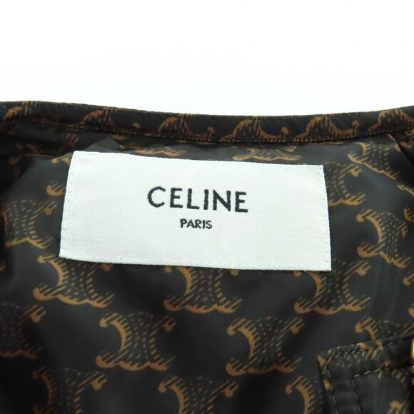 Celine 2w782344n Triomphe Macadam Bomber Down Jacket Outerwear Brown 40 Made In - Picture 7 of 13